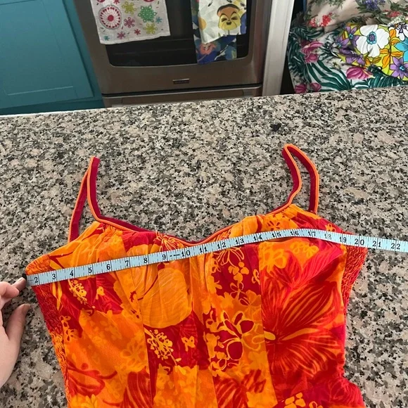 Deweese designs vintage size 15/16 orange swim/dress - Picture 5 of 9